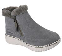 Winterboots SKECHERS "WILSHIRE BLVD-FRESH ZIP", Damen, Gr. 35, grau (olivgrün), Veloursleder, Schuhe Winterboots, Boots mit Reißverschluss (28671819-35) olivgrün