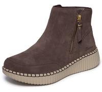 Winterboots SKECHERS "WILSHIRE BLVD-WEEKEND CRUSH", Damen, Gr. 36, braun (dunkelbraun), Veloursleder, Schuhe Winterboots, Reißverschluss-Boots mit modischer Rahmennaht (70223802-36) dunkelbraun