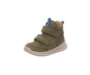 Winterboots SUPERFIT "BREEZE, WMS: mittel", Mädchen, Gr. 30, grün, hellblau, Nubukleder, unifarben mit Farbeinsatz, Schuhe Winterboots, Babyschuh, Klettschuh mit GORE-Tex, Größenschablone zum Download