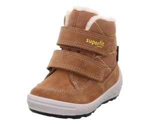 Winterboots SUPERFIT "GROOVY 2.0, WMS: mittel", Mädchen, Gr. 25, braun (hellbraun), Polyester, Veloursleder, Schuhe Winterboots, Snowboots mit GORE-TEX, Größenschablone zum Download (34236119-25) hell
