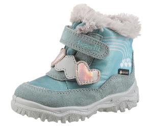 Winterboots SUPERFIT "HUSKY, WMS: mittel", Mädchen, Gr. 26, mintgrün, grau, Polyester, Veloursleder, Schuhe Winterboots, Klettstiefel mit wasserdichtem GORE TEX, Größenschablone zum Download (29891340