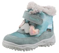 Winterboots SUPERFIT "HUSKY, WMS: weit", Mädchen, Gr. 26, mintgrün, grau, Textil, Veloursleder, Schuhe Winterboots, Klettstiefel mit wasserdichtem GORE TEX, Größenschablone zum Download (29891340-26)