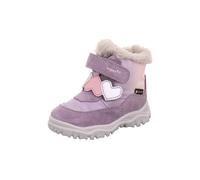 Winterboots SUPERFIT "HUSKY, WMS: weit", Mädchen, Gr. 27, lila (lila, rosa), Textil, Veloursleder, Schuhe Winterboots, Klettstiefel mit wasserdichtem GORE TEX, Größenschablone zum Download (57096326-2