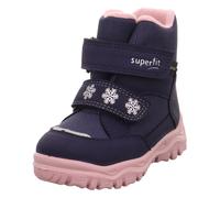 Winterboots SUPERFIT "HUSKY1, WMS: mittel", Mädchen, Gr. 22, blau (blau, rosa), Lederimitat, Textil, Schuhe Winterboots, Snowboots mit wasserdichtem GORE TEX, Größenschablone zum Download (51349515-22