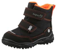 Winterboots SUPERFIT "HUSKY1 WMS: mittel", Mädchen, Gr. 22, schwarz, orange, Textil, Schuhe Winterboots, Snowboots mit wasserdichtem SYMPATEX, Größenschablone zum Download (82661058-22) schwarz, orang