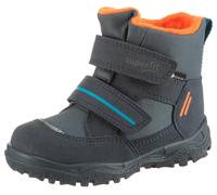Winterboots SUPERFIT "HUSKY1, WMS: mittel", Mädchen, Gr. 26, blau (blau, orange), Lederimitat, Textil, Schuhe Winterboots, Snowboots mit wasserdichtem GORE TEX, Größenschablone zum Download (35687500-