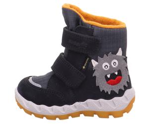 Winterboots SUPERFIT "ICEBIRD WMS: mittel", Mädchen, Gr. 30, grau (grau, gelb), Textil, Veloursleder, Schuhe Winterboots, Winterstiefel mit 2 Klettverschlüssen, Größenschablone zum Download (79001336-