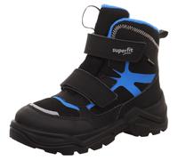 Winterboots SUPERFIT "SNOW MAX WMS: weit", Mädchen, Gr. 31, schwarz (schwarz, blau), Synthetik, Textil, kontrastfarbene Details, Schuhe Winterboots, Snowboots für breite Füße geeignet, Größenschablone