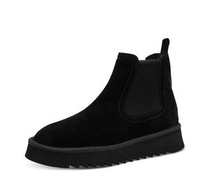 Winterboots TAMARIS, Damen, Gr. 36, schwarz, Veloursleder, unifarben, Basic, Schuhe Winterboots, Schlupfboots für Damen, Winterstiefelette mit Stretcheinsatz (13535153-36) schwarz
