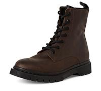 Winterboots TAMARIS, Damen, Gr. 37, braun, Leder, Lederimitat, Basic, Schuhe Winterboots, Blockabsatz, Schnürboots, Winterstiefelette, T-Logo an der Zunge (30897416-37) braun