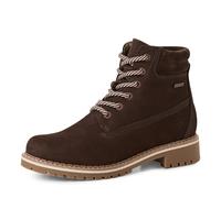 Winterboots TAMARIS, Damen, Gr. 37, braun (mocca), Nubukleder, kontrastfarbene Details, Schuhe Winterboots, Blockabsatz, Schnürstiefelette mit DUO-TEX Ausstattung (53264039-37) mocca
