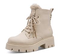 Winterboots TAMARIS, Damen, Gr. 37, Warmfutter, beige, Lederimitat, unifarben, Basic, Schuhe Winterboots, Blockabsatz, Schnürboots in veganer Verarbeitung (58261545-37) beige