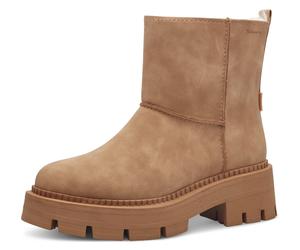 Winterboots TAMARIS, Damen, Gr. 38, braun (camel), Nubuklederimitat, unifarben, used, Schuhe Winterboots, Blockabsatz, Winterstiefelette, Outdoorschuh mit Duo Tex-Ausstattung (36643461-38) camel