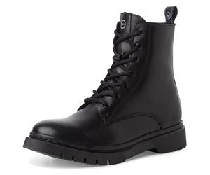 Winterboots TAMARIS, Damen, Gr. 38, schwarz, Leder, Lederimitat, Basic, Schuhe Winterboots, Blockabsatz, Schnürboots, Winterstiefelette, T-Logo an der Zunge (67619969-38) schwarz