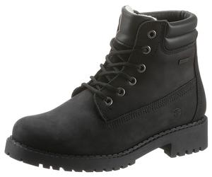 Winterboots TAMARIS, Damen, Gr. 38, schwarz, Leder, Synthetik, unifarben, Schuhe Winterboots, Blockabsatz, Schnürstiefelette mit DUO-TEX Ausstattung (77354550-38) schwarz