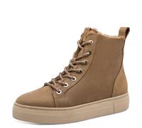 Winterboots TAMARIS, Damen, Gr. 40, camel, Leder, Textil, unifarben, Schuhe Winterboots, Plateau, Schnürboots, Stiefelette, T-Logoaufnäher an der Schuhzunge (13440633-40) camel