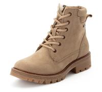 Winterboots TAMARIS, Damen, Gr. 40, wärmend, beige, Leder, unifarben, Basic, Schuhe Winterboots, Blockabsatz, Schnürboots mit hochwertiger Duo-Tex-Ausstattung (12218014-40) beige