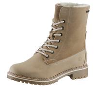Winterboots TAMARIS, Damen, Gr. 41, beige, Nubukleder, Veloursleder, unifarben, Schuhe Winterboots, Blockabsatz, Winterstiefelette, Outdoorschuh mit Duo Tex-Ausstattung (41252151-41)