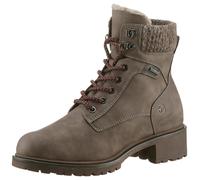 Winterboots TAMARIS, Damen, Gr. 41, braun, Nubuklederimitat, Textil, used, Schuhe Winterboots, Blockabsatz, Schnürboots, Winterstiefelette mit Duo Tex-Ausstattung (77917204-41) braun