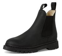 Winterboots TAMARIS, Damen, Gr. 41, schwarz, Elastischer Einsatz, Leder, unifarben, Schuhe Winterboots, Blockabsatz, Chelseaboots, Schlupfschuh, beidseitiger Stretcheinsatz (98556221-41)