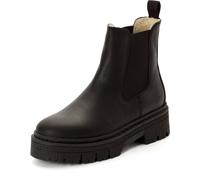 Winterboots TAMARIS, Damen, Gr. 42, schwarz, Leder, Schuhe Winterboots, Blockabsatz, Winterstiefelette mit Anziehlasche (28903906-42) schwarz
