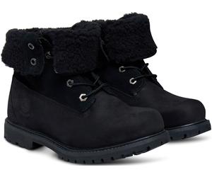 Winterboots TIMBERLAND "TIMBERLAND AUTHENTICMID WARM LINED WATERPROOF BOOT", Damen, Gr. 37, schwarz (schwarz, nubuck), Leder, Schuhe Winterboots, Snowboots, Winterstiefel, Winterschuhe, wasserdicht un