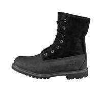 Winterboots TIMBERLAND "TIMBERLAND AUTHENTICMID WARM LINED WATERPROOF BOOT", Damen, Gr. 38, schwarz (schwarz, nubuck), Leder, Schuhe Winterboots, Snowboots, Winterstiefel, Winterschuhe, wasserdicht un