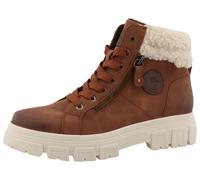 Winterboots TOM TAILOR, Damen, Gr. 38, braun (cognacfarben), Lederimitat, Textil, used, Schuhe Winterboots, Plateauboots, Winterboots mit Kunstfellkragen (11734202-38) cognacfarben