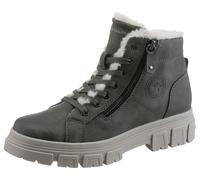 Winterboots TOM TAILOR, Damen, Gr. 40, grau (dunkelgrau), Lederimitat, Schuhe Winterboots, Plateauboots, Winterboots mit Zierreißverschluss (69755426-40) dunkelgrau