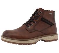 Winterboots TOM TAILOR, Herren, Gr. 43, braun (braun used), Lederimitat, Textil, kontrastfarbene Details, unifarben, Schuhe Winterboots, Blockabsatz,Schnürboots,Outdoorschuh, Reißverschluss, Weite G (