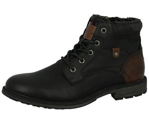 Winterboots TOM TAILOR, Herren, Gr. 44, schwarz, Lederimitat, Textil, Schuhe Winterboots, mit Logoschriftzügen, Weite G (81040708-44) schwarz
