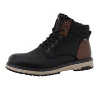 Winterboots TOM TAILOR, Herren, Gr. 44, schwarz (schwarz, dunkelbraun), Lederimitat, Schuhe Winterboots, mit zusätzlichem Reißverschluss (33689969-44) schwarz, dunkelbraun