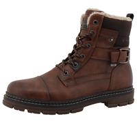 Winterboots TOM TAILOR, Herren, Gr. 45, braun (braun used), Lederimitat, kontrastfarbene Details, Schuhe Winterboots, mit Tex-Ausstattung, Weite G (67135369-45) braun used