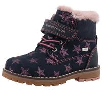 Winterboots TOM TAILOR, Mädchen, Gr. 20, navy, rosa, Lederimitat, Glitzer, Schuhe Winterboots, mit Klettverschluss (35358509-20) navy, rosa