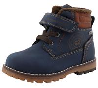 Winterboots TOM TAILOR, Mädchen, Gr. 22, blau (dunkelblau), Lederimitat, kontrastfarbene Details, Schuhe Winterboots, mit Klettverschluss (30510960-22) dunkelblau