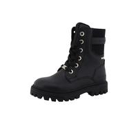 Winterboots TOM TAILOR, Mädchen, Gr. 34, Warmfutter, schwarz, Elastischer Einsatz, Lederimitat, unifarben, Schuhe Winterboots, Schnürstiefelette, Winterstiefelette mit TEX-Membran, bequeme Form (14887
