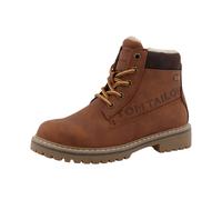 Winterboots TOM TAILOR, Mädchen, Gr. 36, braun (braun, dunkelbraun), Lederimitat, Textil, Schuhe Winterboots, mit weich abgepolstertem Schaftrand (10320865-36) braun, dunkelbraun