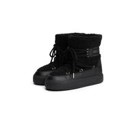 Winterboots TOMMY HILFIGER "FAUX SHEARLING SNOWBOOT", Damen, Gr. 40, schwarz, Lederimitat, Textil, unifarben, Schuhe Winterboots, Winterstiefelette, Outdoorschuh mit aufgesetzter Schnürung (10352422-4