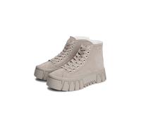 Winterboots TOMMY JEANS "TJW PLATFORM SNEAKER MC WL", Damen, Gr. 37, beige (hellgrau), Veloursleder, unifarben, Basic, Schuhe Winterboots, Plateauboots mit seitlichem Schmucklogo, Topseller (50394765-