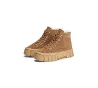 Winterboots TOMMY JEANS "TJW PLATFORM SNEAKER MC WL", Damen, Gr. 41, braun (hellbraun), Veloursleder, unifarben, Basic, Schuhe Winterboots, Plateauboots mit seitlichem Schmucklogo, Topseller (56047655