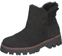 Winterboots WALDLÄUFER "H-LONDON", Damen, Gr. 6,5, schwarz, Lammfell, Nubukleder, unifarben, Schuhe Winterboots, Stiefelette, Profilsohle, in Bequemweite G (= weit) (63018008-6,5) schwarz