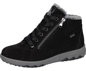 Winterboots WALDLÄUFER "H-TERESA", Damen, Gr. 3,5 (36), schwarz, Nubukleder, unifarben, Schuhe Winterboots, Schnürboots, mit beidseitigem Reißverschluss, in Bequemweite G (85499549-3,5) schwarz