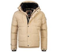 Winterjacke ALESSANDRO SALVARINI "ASFabiano" Gr. L, beige Herren Jacken Übergangsjacken mit warmem Teddyfell und abnehmbarer Kapuze (13023637-L)