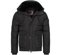 Winterjacke ALESSANDRO SALVARINI "ASLeonio", Herren, Gr. M, schwarz, Obermaterial: 100% Polyester; Futter: 100% Polyester, Jacken Winterjacke, mit warmem Teddyfell und abnehmbarer Kapuze (10572125-M) 