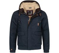 Winterjacke ALESSANDRO SALVARINI "ASRigio", Herren, Gr. L (52), blau (navy), Obermaterial: 100% Baumwolle; Innenseite: 100% Polyester, Jacken Winterjacke, mit warmem Teddyfell (36407518-L) navy