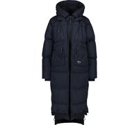 Winterjacke ALIFE & KICKIN "Damen RihannaAK A", Damen, Gr. M, blau (marine), 100% Polyester, oversize wadenlang, Rippbündchen, Jacken Winterjacke, Langer, warmer Wintermantel mit großer Kapuze und Fle