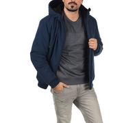 Winterjacke BLEND "BHEleon", Herren, Gr. XL, marineblaus, 100% Polyester, unifarben, regular fit normal, ohne Ausschnitt, weit elastischer Bund, Jacken Winterjacke, Modische Herren Winterjacke mit Kap