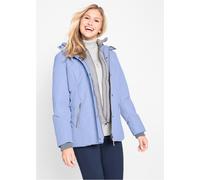 Winterjacke BONPRIX "Winterjacke in 2-in1 Optik", Damen, Gr. 44, blau (perlblau), Web, Obermaterial: 100% Polyester. Futter: 100% Polyester. Kapuzenfutter: 100% Polyester, unifarben, slim fit Po-bedec