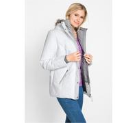 Winterjacke BONPRIX "Winterjacke in 2-in1 Optik", Damen, Gr. 44, weiß (wollweiß), Web, Obermaterial: 100% Polyester. Futter: 100% Polyester. Kapuzenfutter: 100% Polyester, unifarben, slim fit Po-bedec