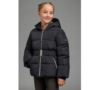 Winterjacke BRUNO BANANI "Winterjacke mit modischen Gürtel, macht eine schöne Silhouette", Mädchen, Gr. 164/170, schwarz, Web, Obermaterial: 100% Polyester. Futter: 100% Polyester. Wattierung: 100% Po